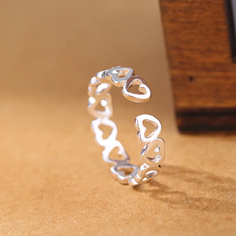 925 Sterling Silver Heart Dating Rings For Women