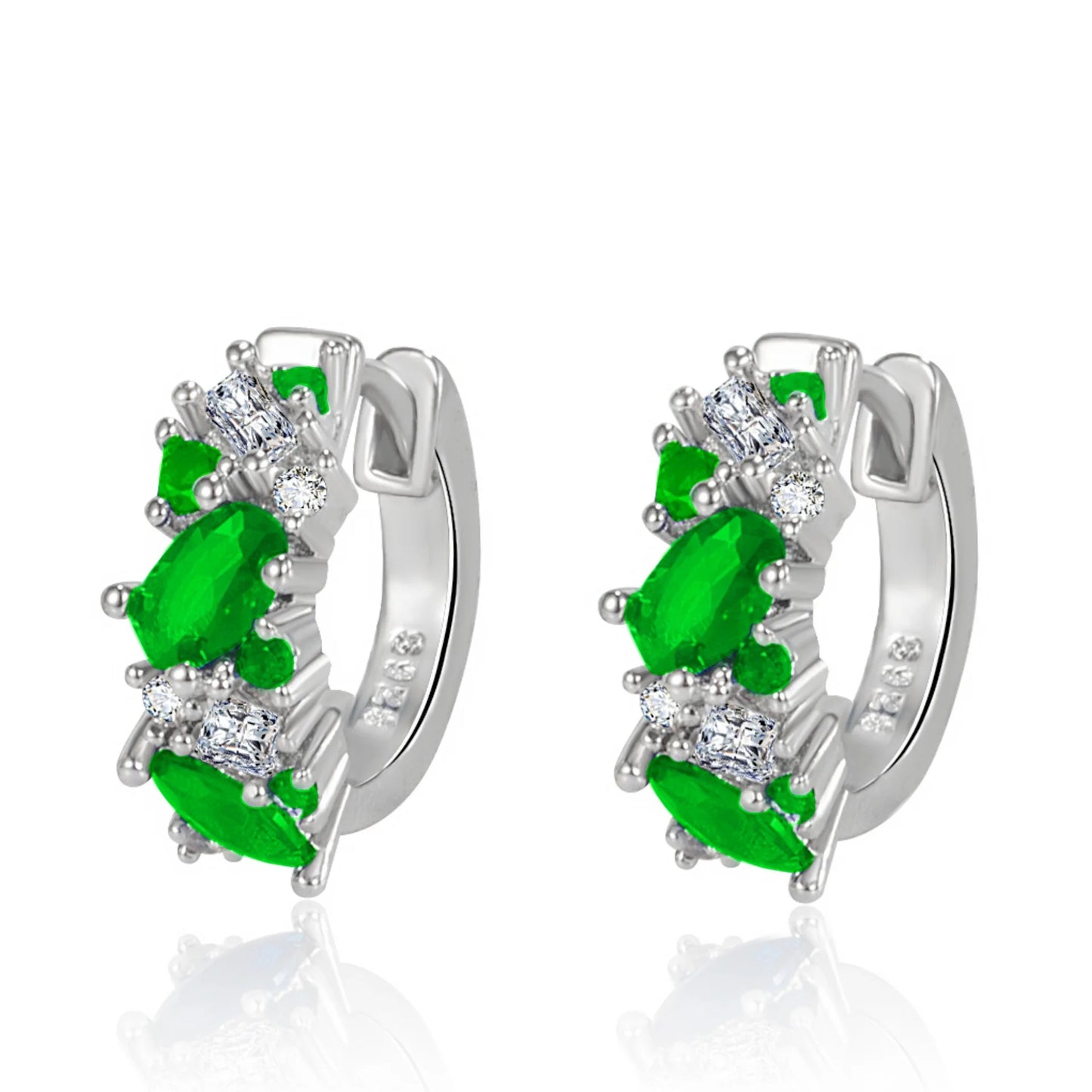 Silver Hook Earrings Dolphin Zircon High Quality