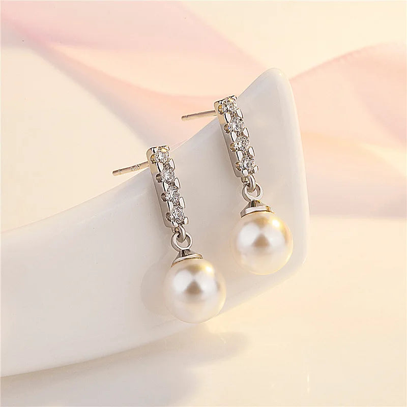 Silver Hook Earrings Dolphin Zircon High Quality