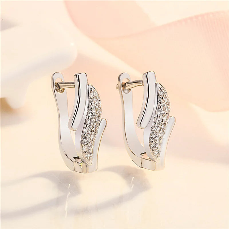 Silver Hook Earrings Dolphin Zircon High Quality