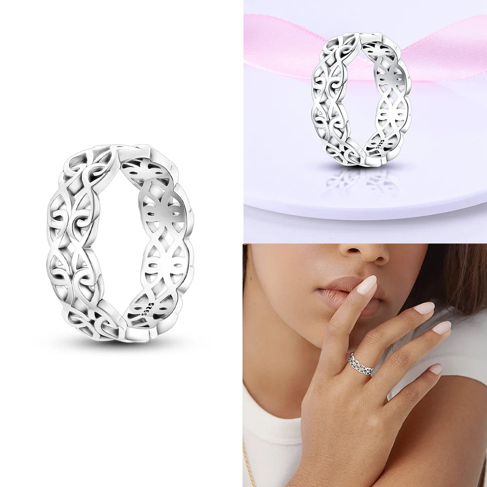 Zircon Blue Crystal Heart Bow Rings