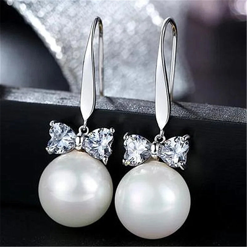 Silver Hook Earrings Dolphin Zircon High Quality