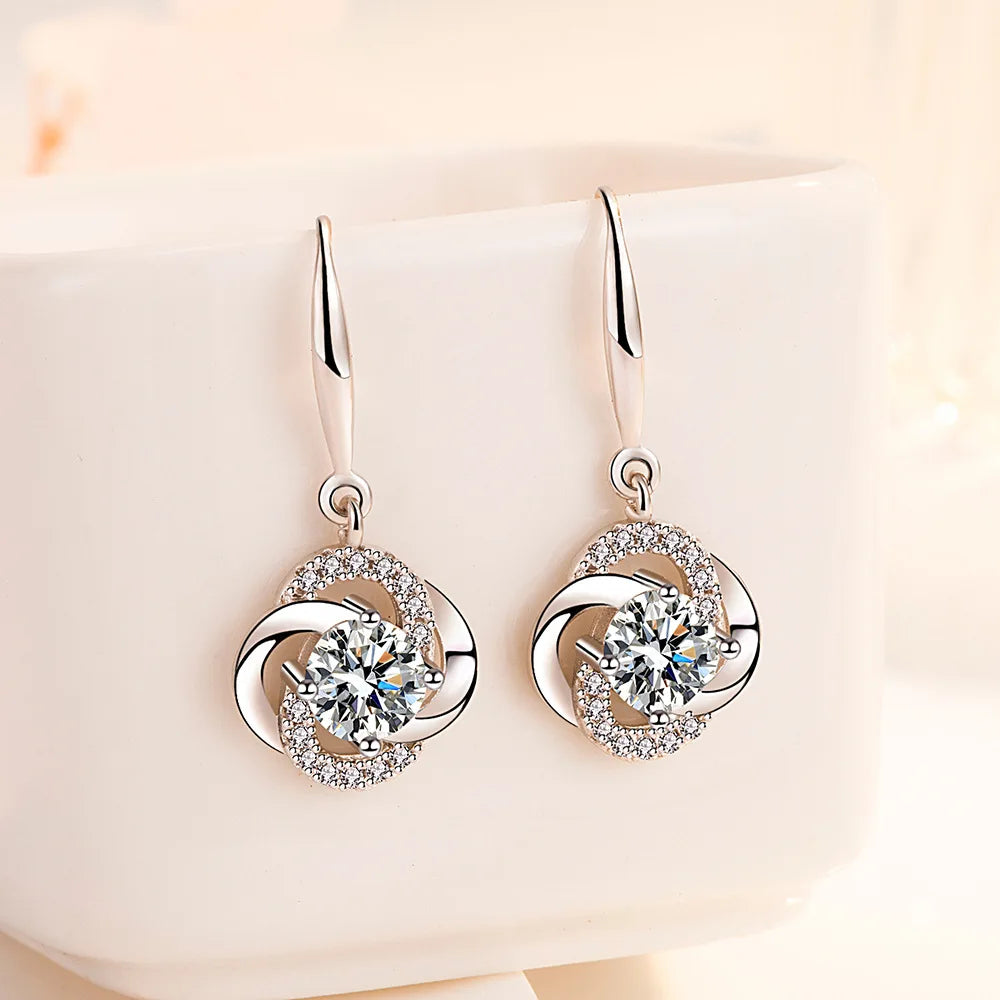 925 Sterling Silver Hoop Earrings Moon Star