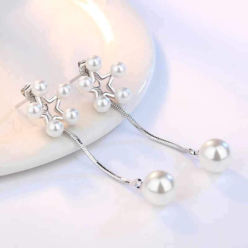 925 Sterling Silver Hoop Earrings Moon Star