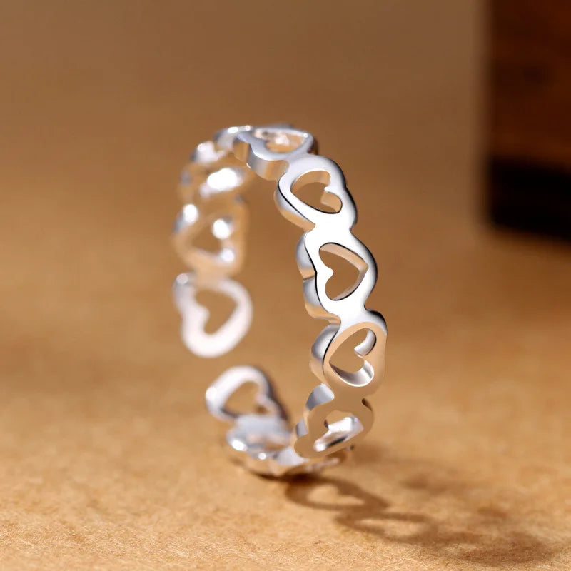 925 Sterling Silver Heart Dating Rings For Women