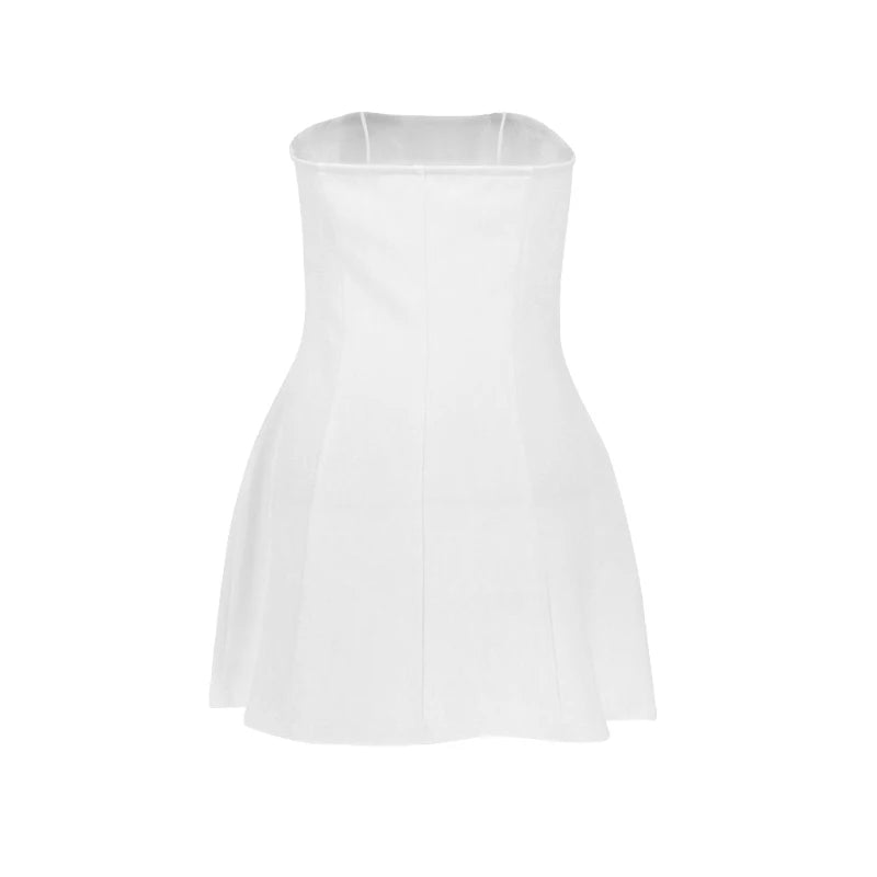A-Line Dress Women's Summer New Solid Sleeveless Off Shoulder