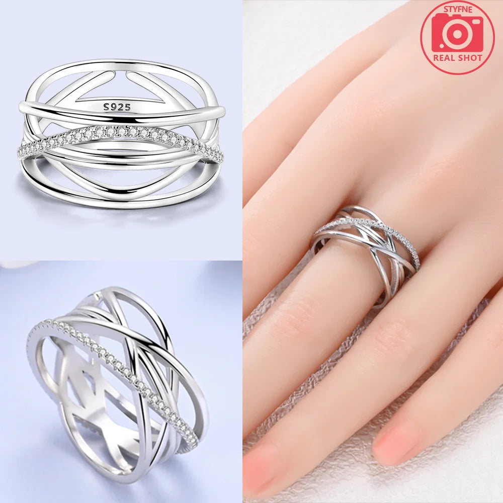 Zircon Blue Crystal Heart Bow Rings