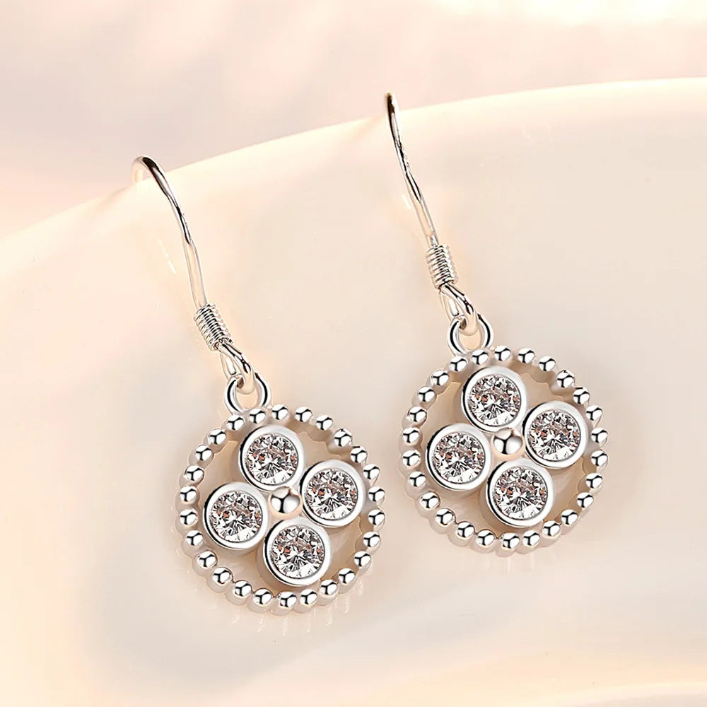 925 Sterling Silver Hoop Earrings Moon Star