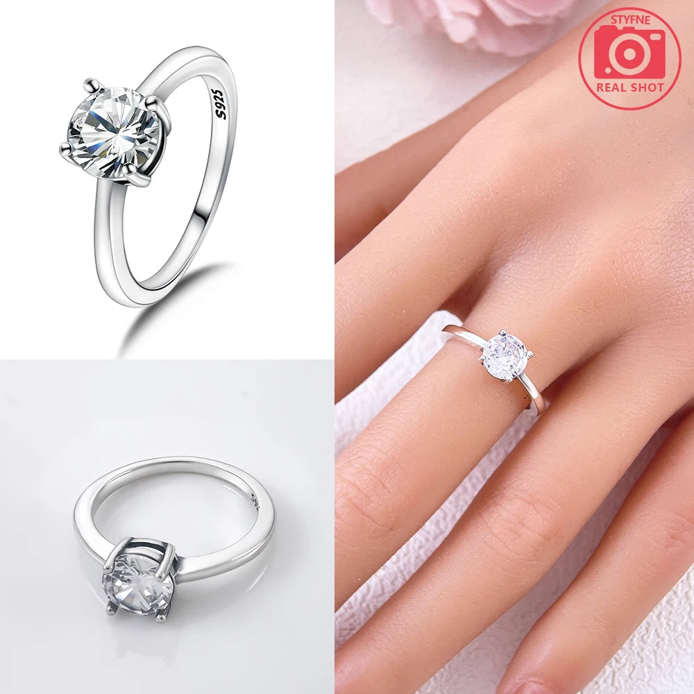 Zircon Blue Crystal Heart Bow Rings