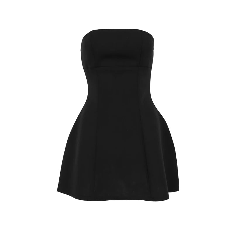 A-Line Dress Women's Summer New Solid Sleeveless Off Shoulder