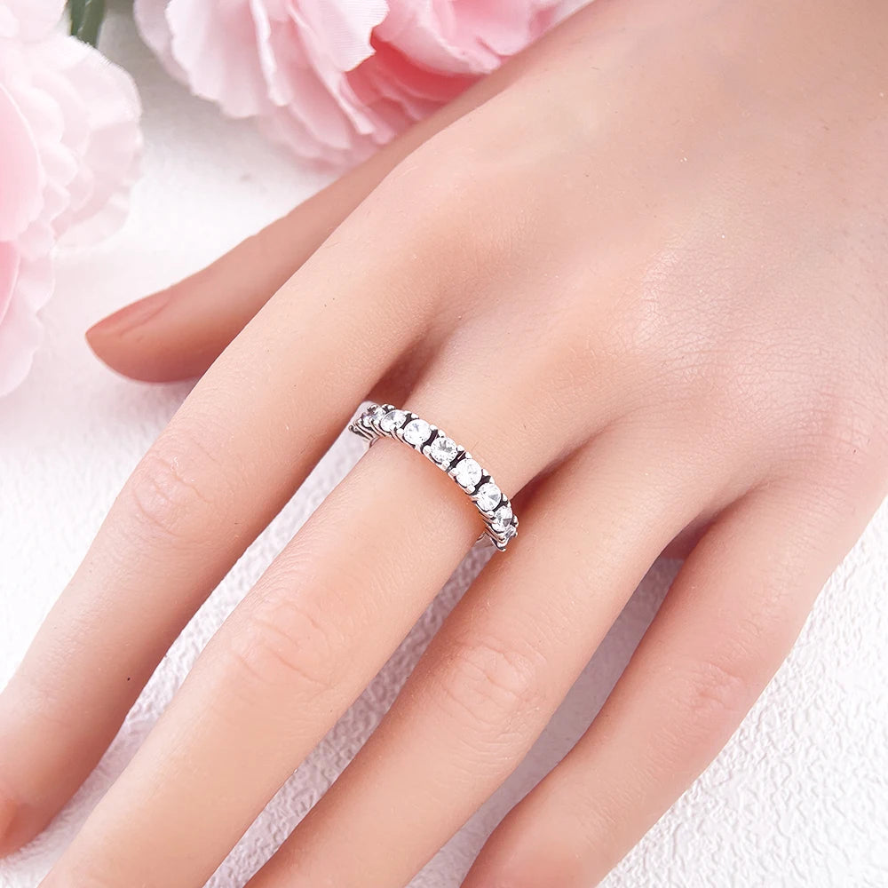 Zircon Blue Crystal Heart Bow Rings