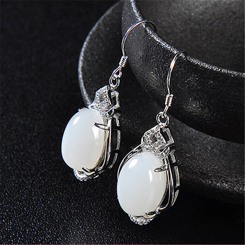 Silver Hook Earrings Dolphin Zircon High Quality