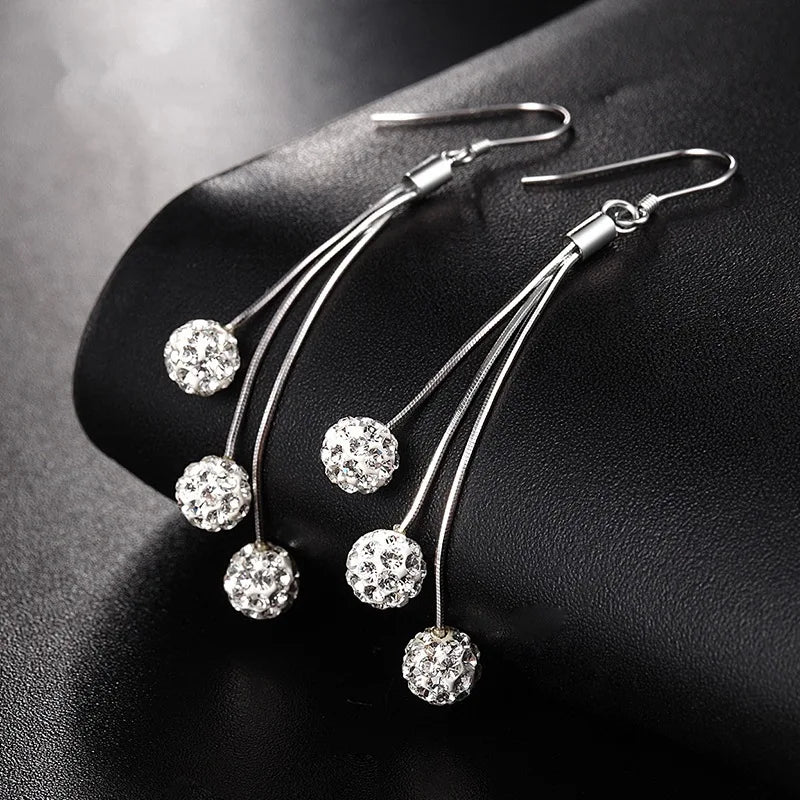 Silver Hook Earrings Dolphin Zircon High Quality
