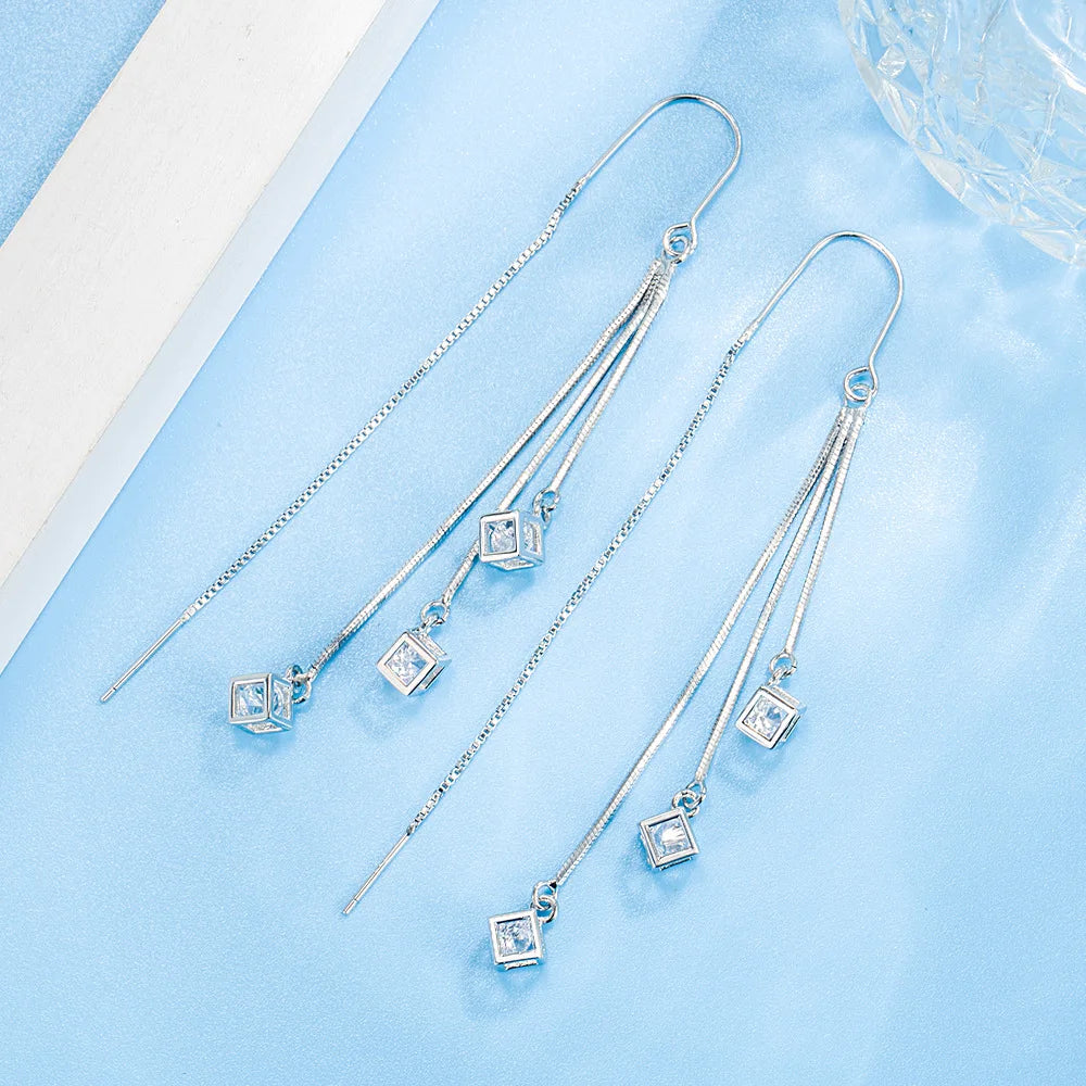 925 Sterling Silver Hoop Earrings Moon Star
