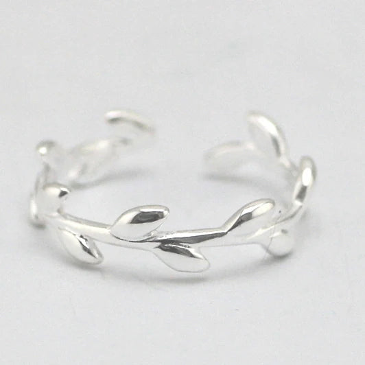 925 Sterling Silver Rings For Women Simple Leaves
