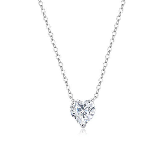 Sterling Silver Heart Pendant Elegant Fine Jewelry for Her