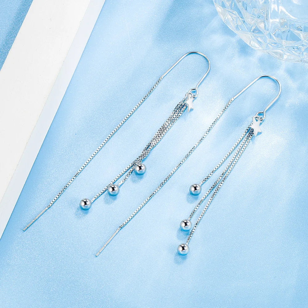 925 Sterling Silver Hoop Earrings Moon Star