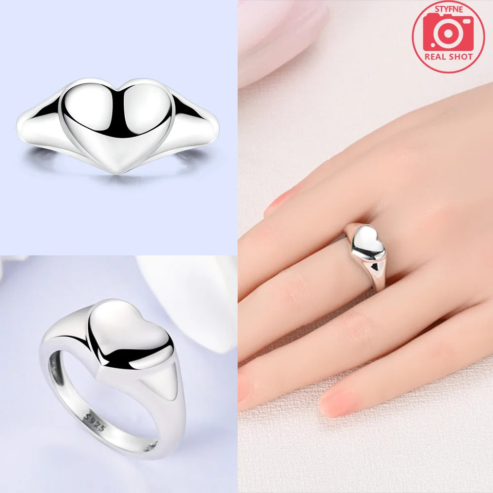 Zircon Blue Crystal Heart Bow Rings