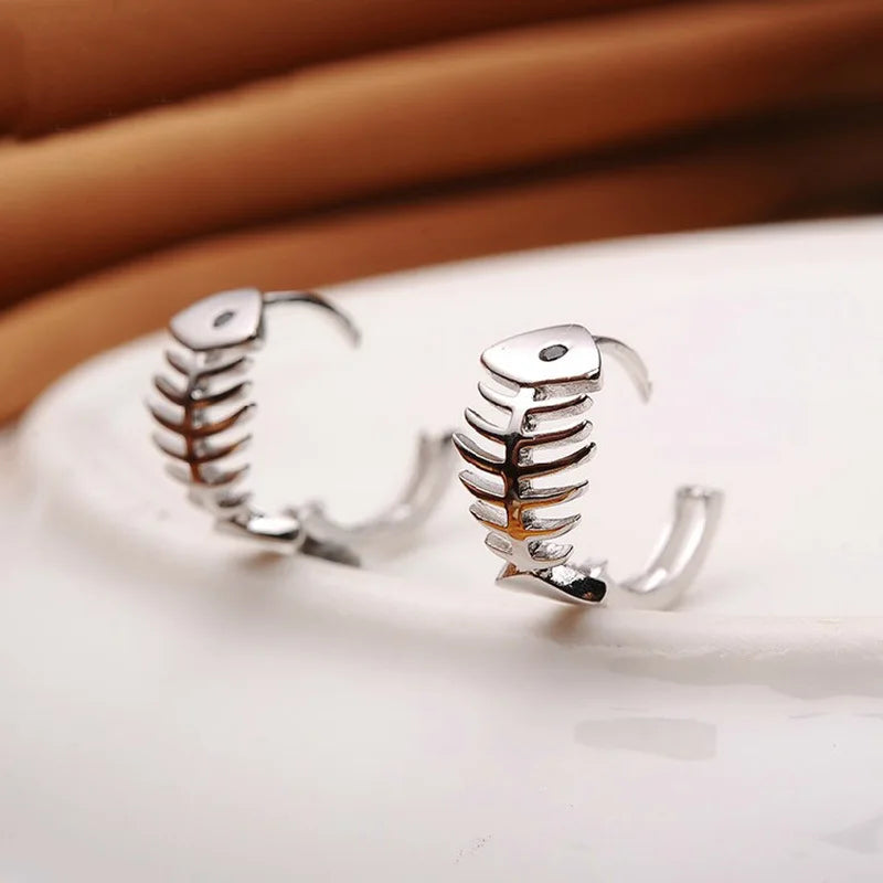 925 Sterling Silver Hoop Earrings Moon Star