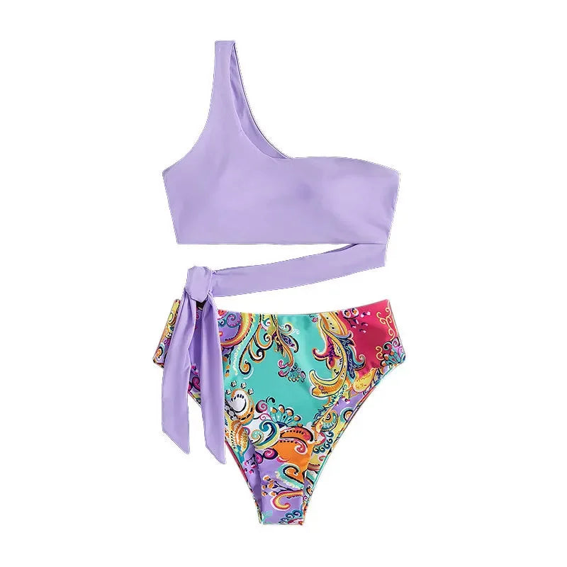2025 New Sexy High-waisted Fashion Bikini Europe One-shoulder