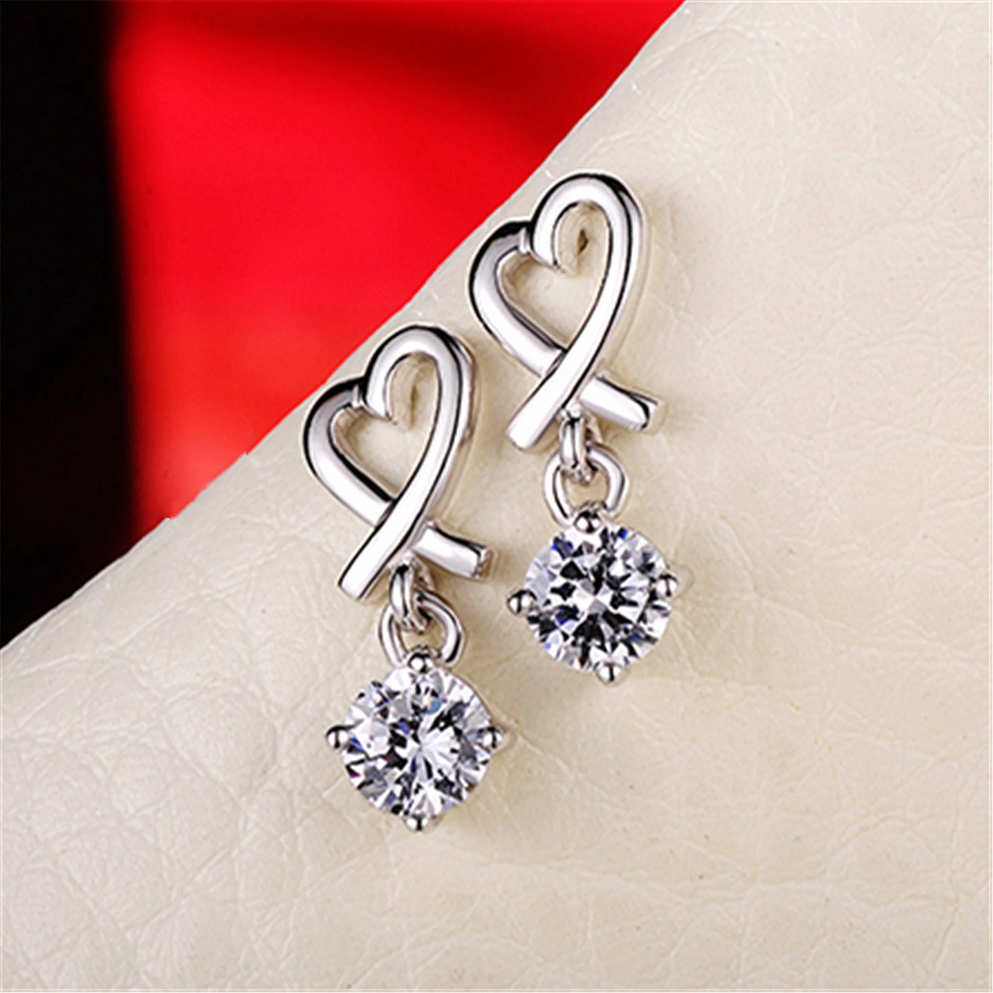 Silver Hook Earrings Dolphin Zircon High Quality
