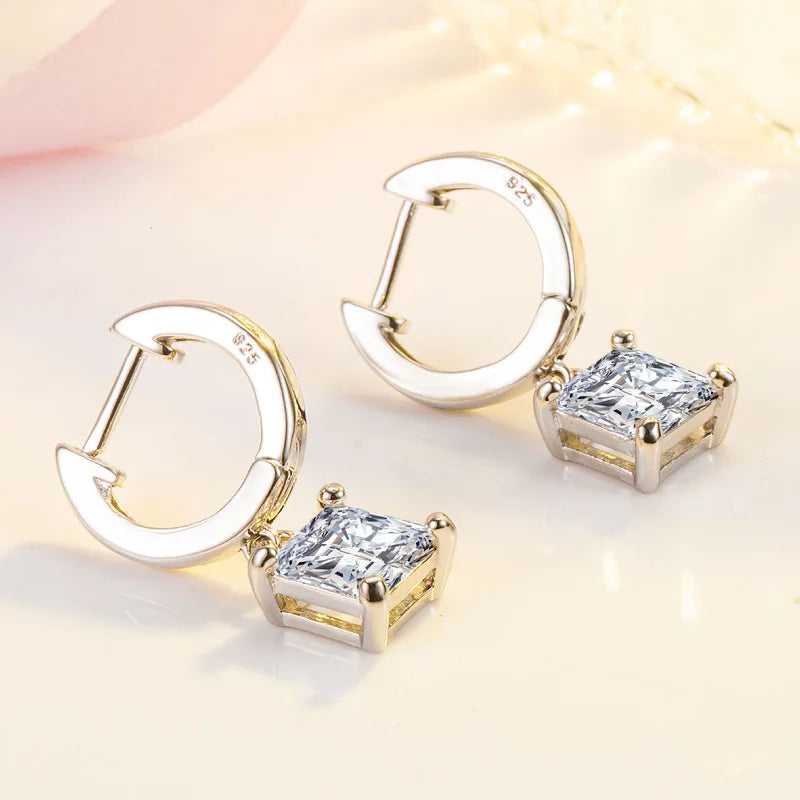 Silver Hook Earrings Dolphin Zircon High Quality
