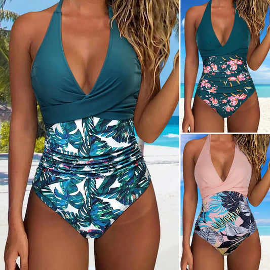 Tropical Swimwear Women Women's Halter One-piece Swimsuit
