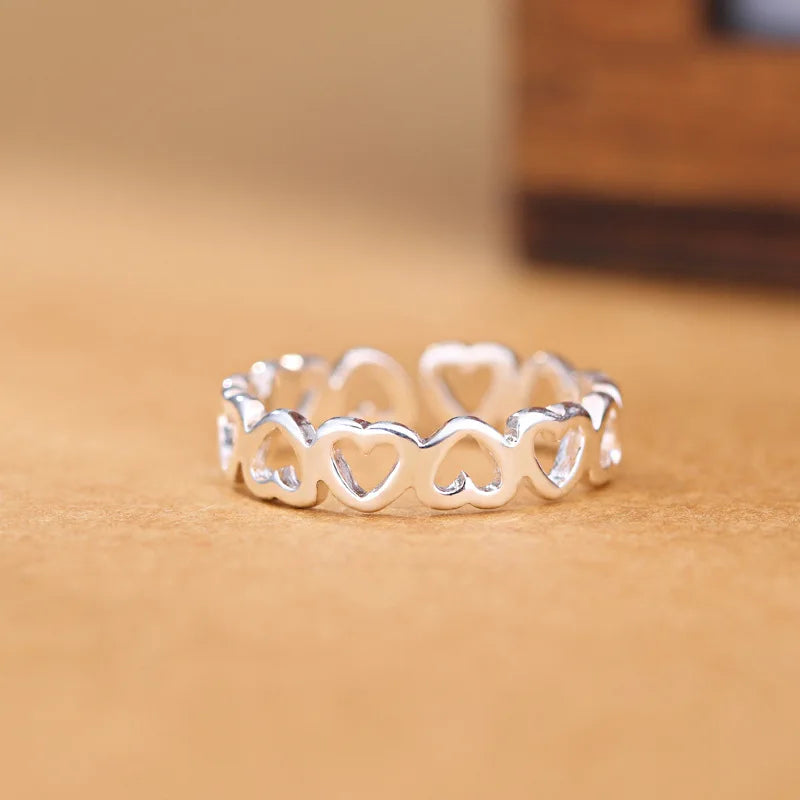 925 Sterling Silver Heart Dating Rings For Women