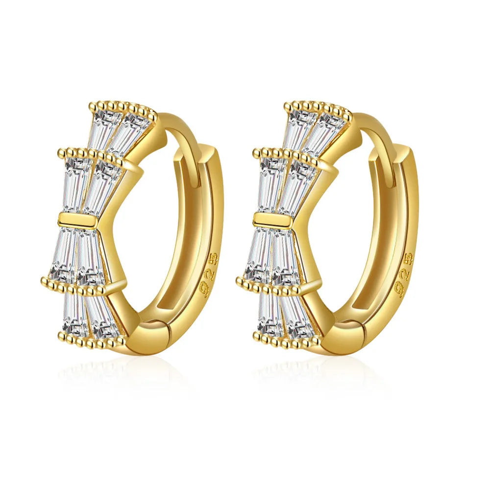 925 Sterling Silver Hoop Earrings Moon Star
