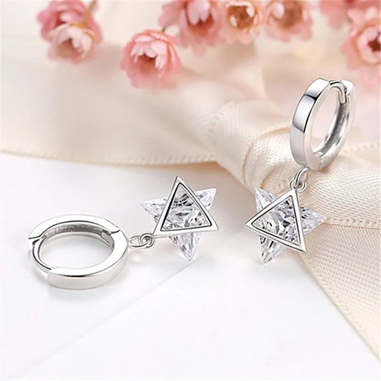 Silver Hook Earrings Dolphin Zircon High Quality
