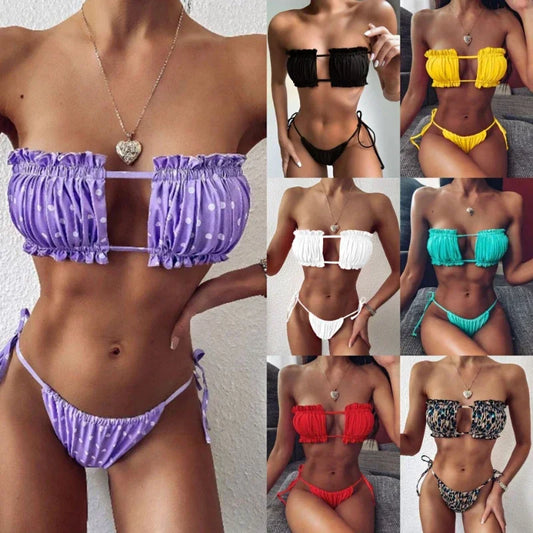 Swimwear Women Mini Thong Bikini Set Bather Swimming Beachwear for Bathing Suit