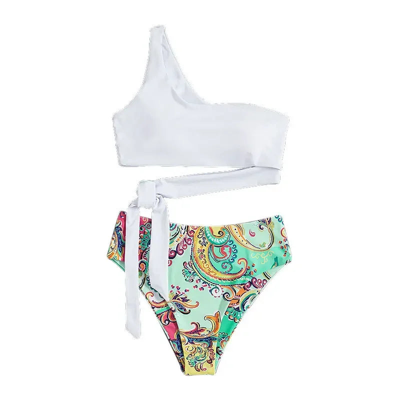 2025 New Sexy High-waisted Fashion Bikini Europe One-shoulder