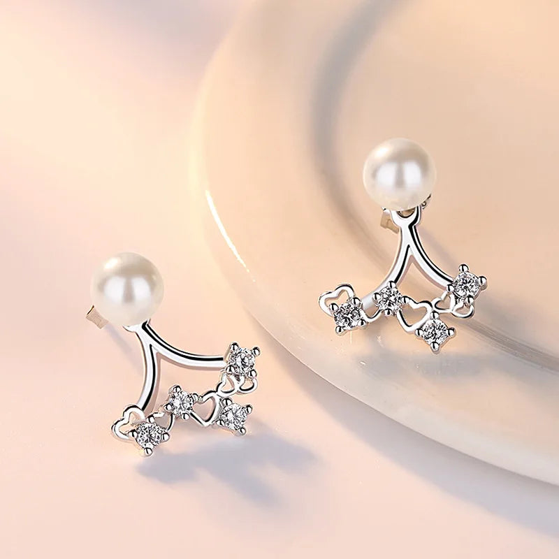 925 Sterling Silver Hoop Earrings Moon Star
