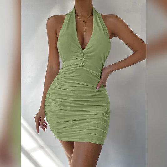 Deep V Evening Party Sleeveless Backlss Dress Summer
