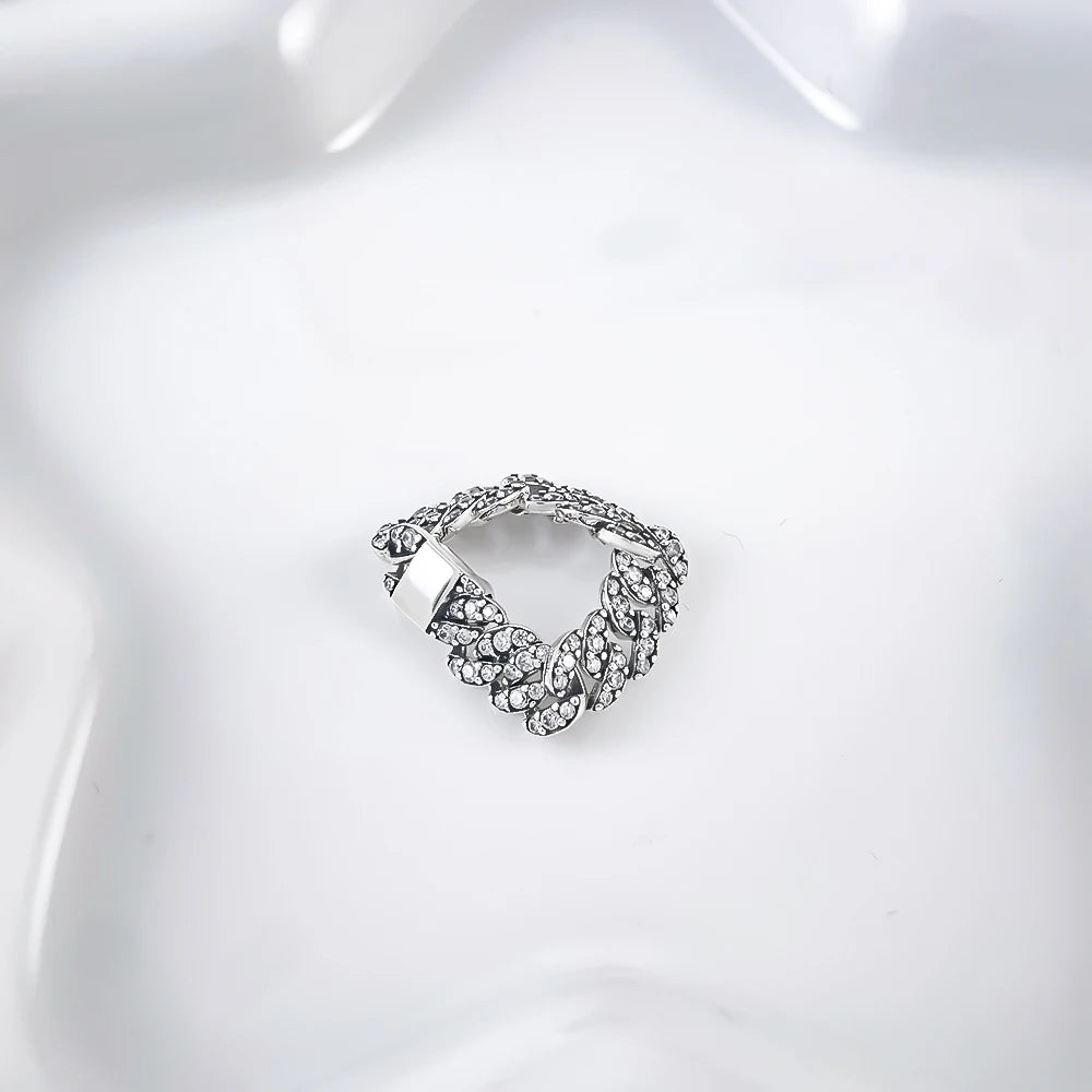 Zircon Blue Crystal Heart Bow Rings