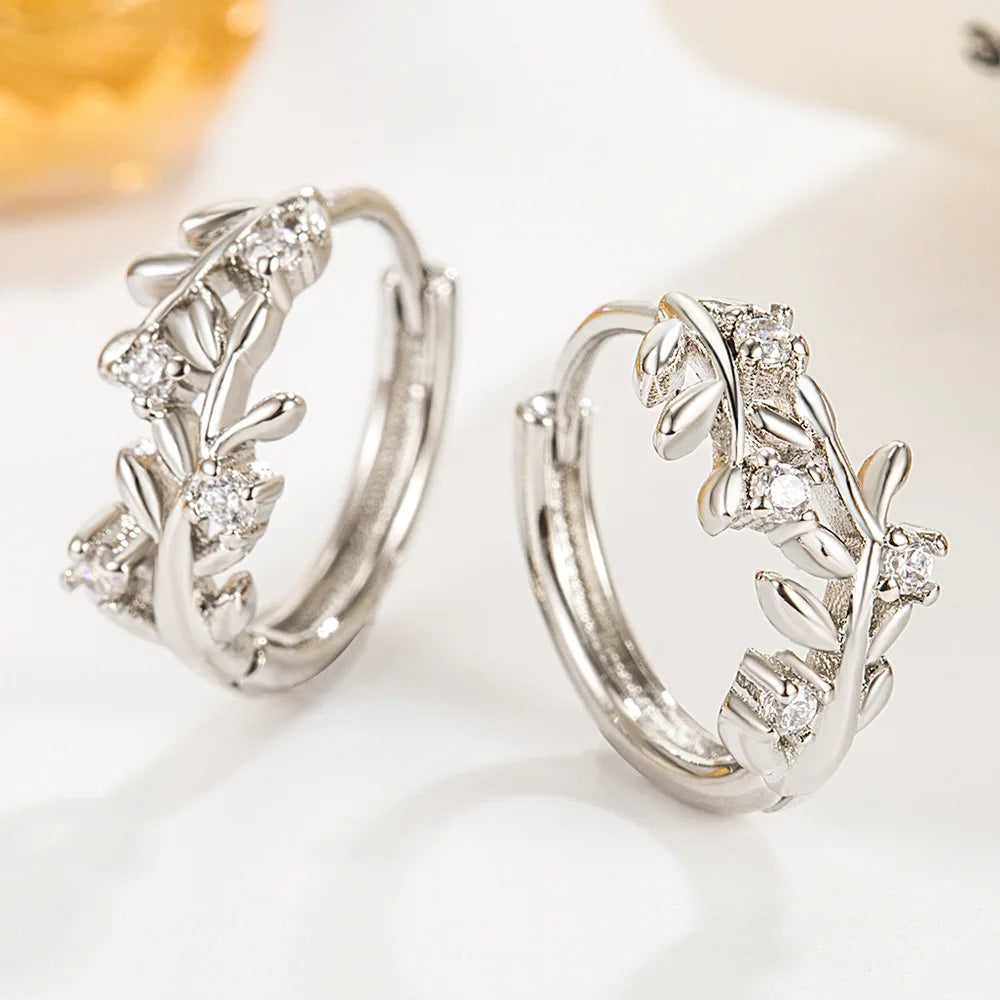 925 Sterling Silver Hoop Earrings Moon Star