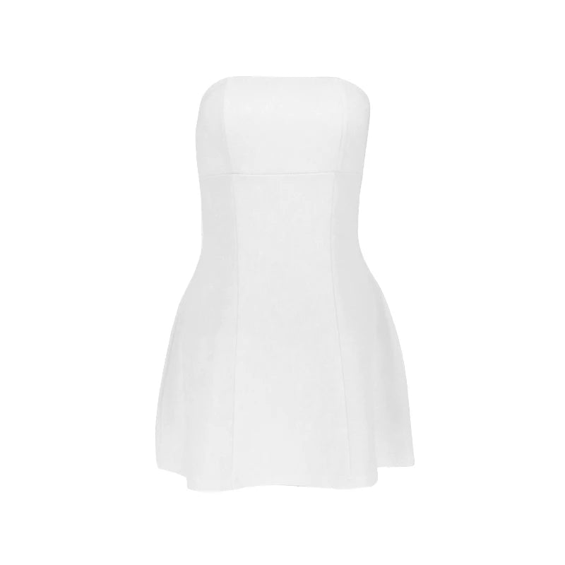 A-Line Dress Women's Summer New Solid Sleeveless Off Shoulder