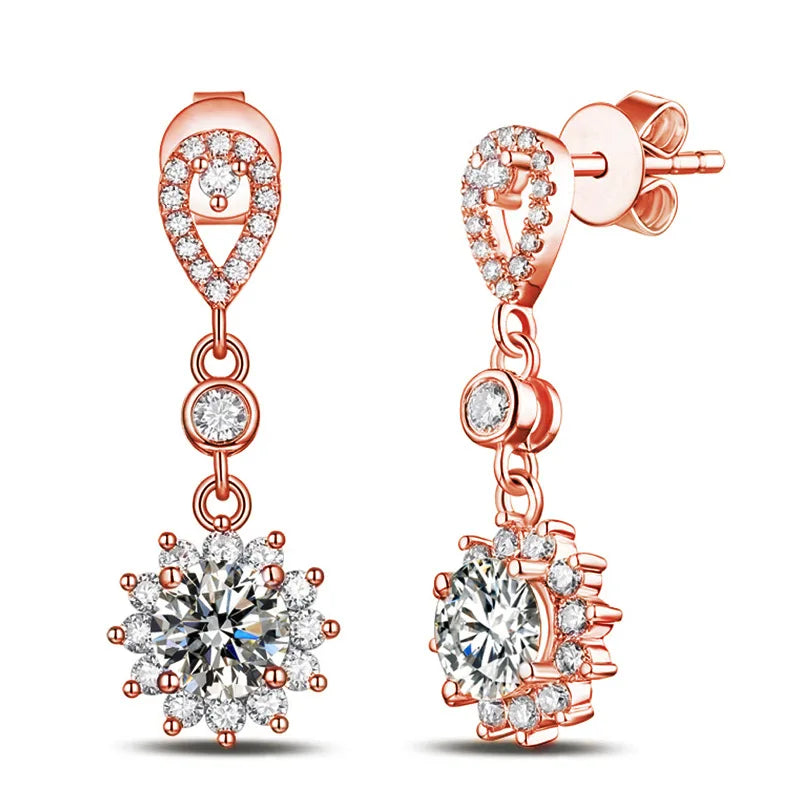 Silver Hook Earrings Dolphin Zircon High Quality