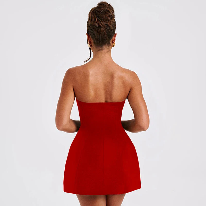A-Line Dress Women's Summer New Solid Sleeveless Off Shoulder