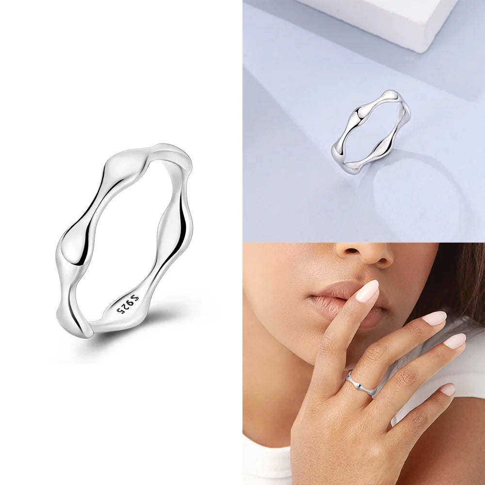 Zircon Blue Crystal Heart Bow Rings
